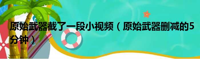 原始武器截了一段小视频（原始武器删减的5分钟）