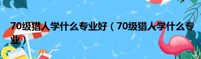 70级猎人学什么专业好（70级猎人学什么专业）