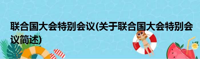 联合国大会特别会议(关于联合国大会特别会议简述)