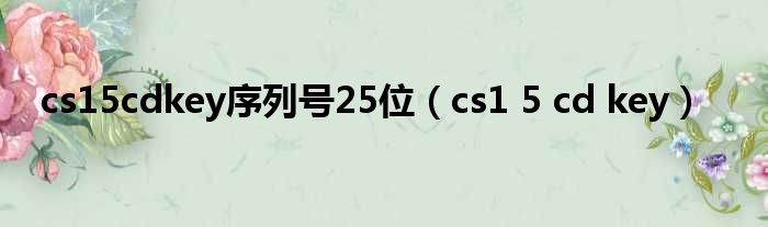 cs15cdkey序列号25位（cs1 5 cd key）