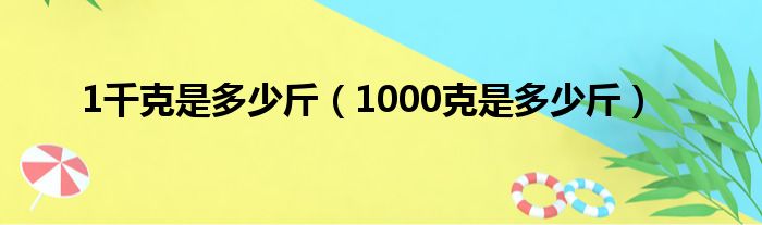 1千克是多少斤（1000克是多少斤）