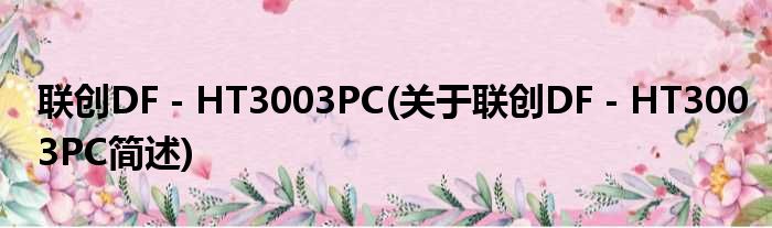 联创DF－HT3003PC(关于联创DF－HT3003PC简述)