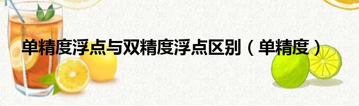 单精度浮点与双精度浮点区别（单精度）