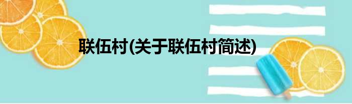 联伍村(关于联伍村简述)