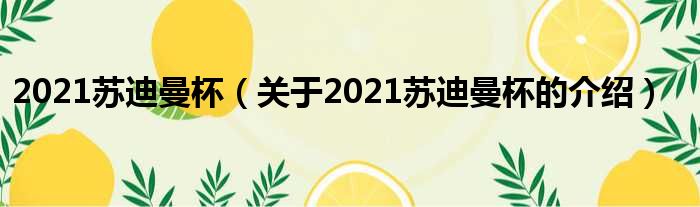 2021苏迪曼杯（关于2021苏迪曼杯的介绍）