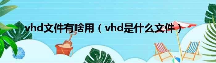 vhd文件有啥用（vhd是什么文件）