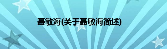 聂敏海(关于聂敏海简述)