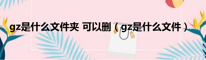 gz是什么文件夹 可以删（gz是什么文件）