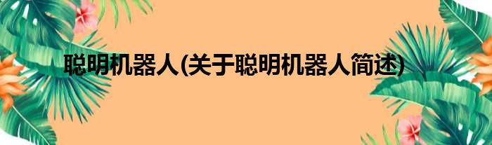 聪明机器人(关于聪明机器人简述)