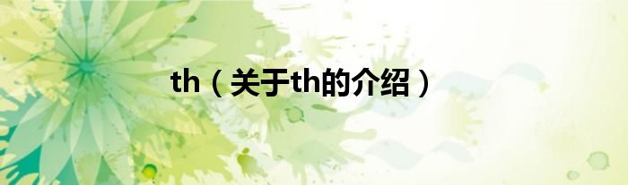 th（关于th的介绍）