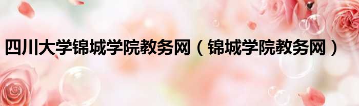 四川大学锦城学院教务网（锦城学院教务网）