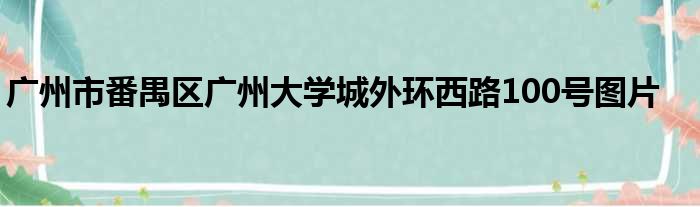 广州市番禺区广州大学城外环西路100号图片