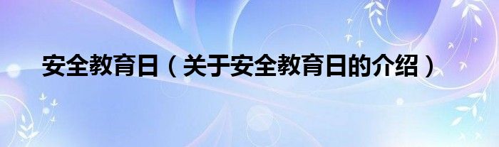 安全教育日（关于安全教育日的介绍）