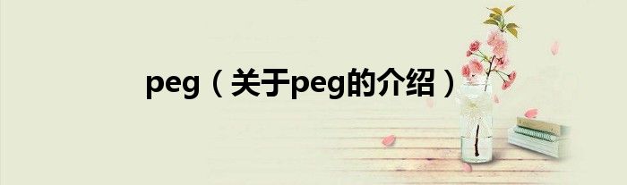 peg（关于peg的介绍）