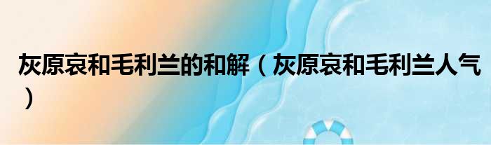 灰原哀和毛利兰的和解（灰原哀和毛利兰人气）