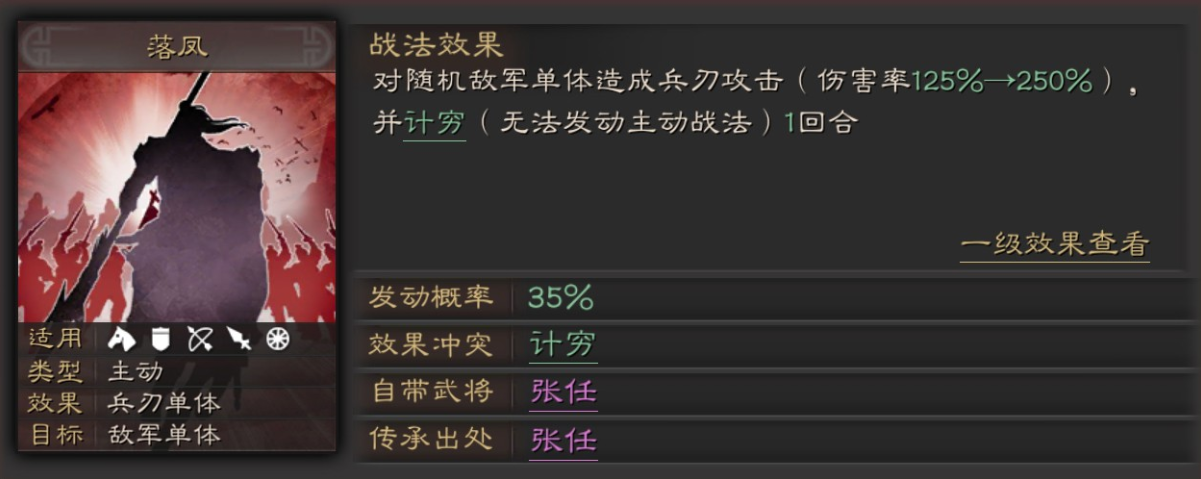 三国志战略版A级战法落凤详解