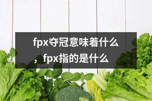 fpx夺冠意味着什么，fpx指的是什么