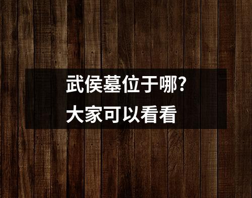 武侯墓位于哪?大家可以看看