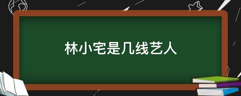 林小宅是几线艺人