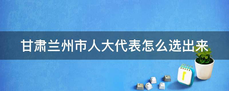 甘肃兰州市人大代表怎么选出来