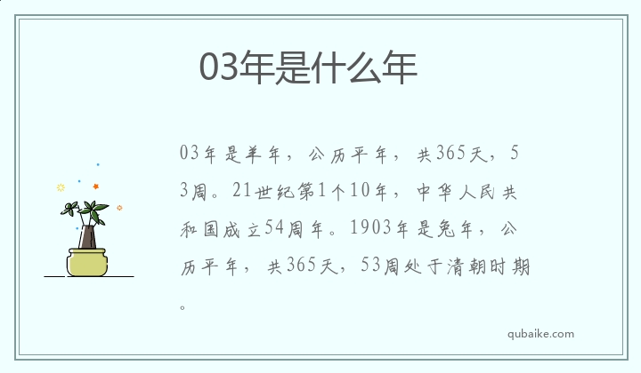 03年是什么年