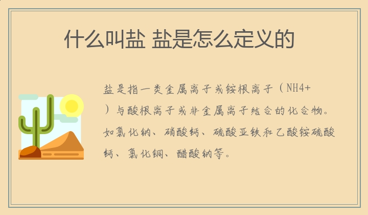 什么叫盐 盐是怎么定义的