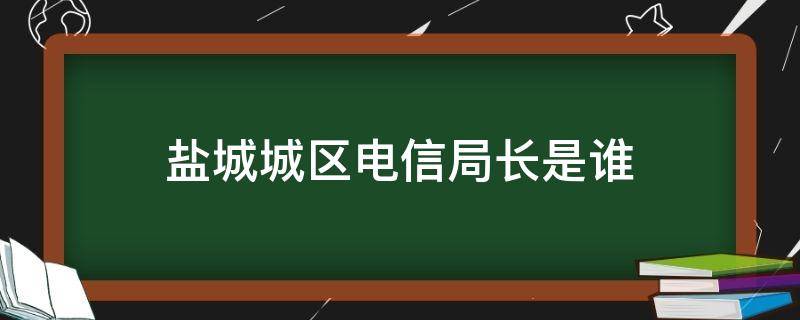 盐城城区电信局长是谁