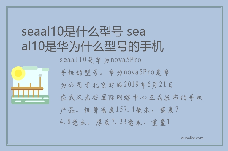 seaal10是什么型号 seaal10是华为什么型号的手机