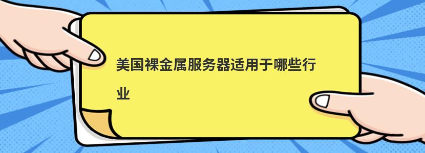 美国裸金属服务器适用于哪些行业