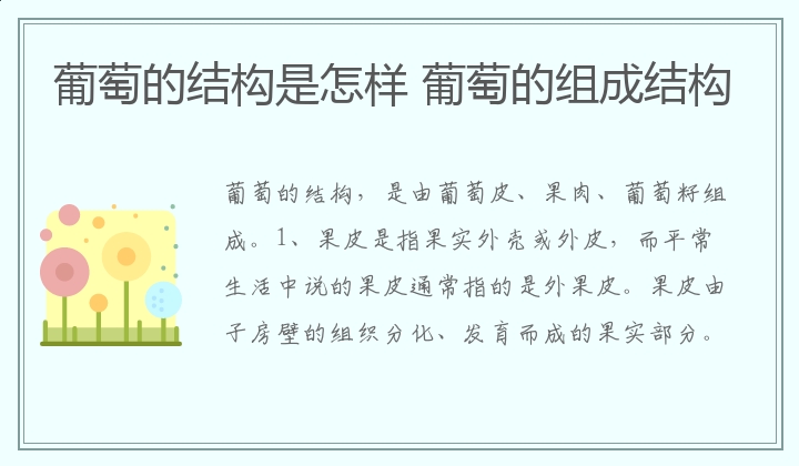 葡萄的结构是怎样 葡萄的组成结构