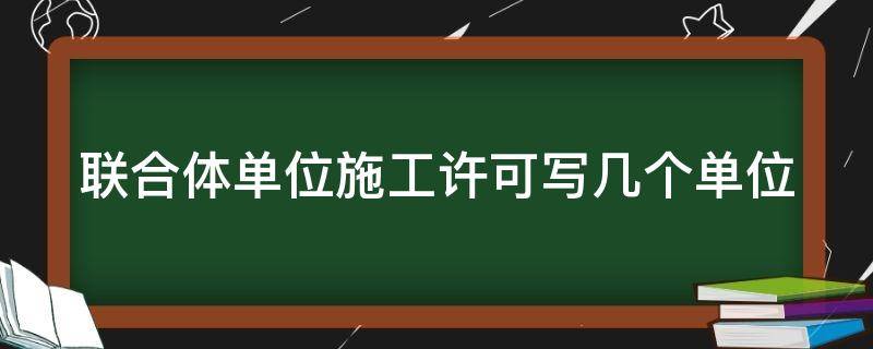 联合体单位施工许可写几个单位