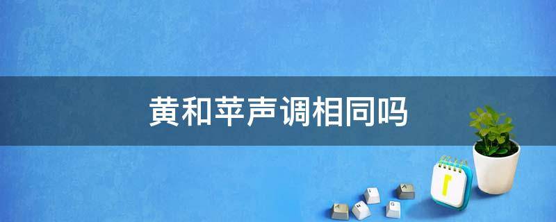 黄和苹声调相同吗