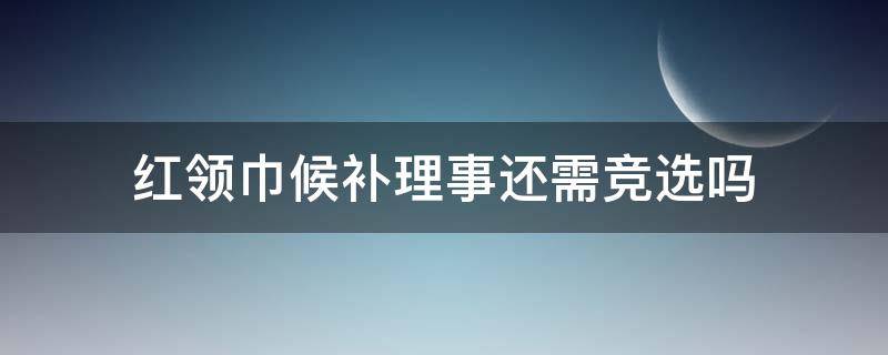 红领巾候补理事还需竞选吗