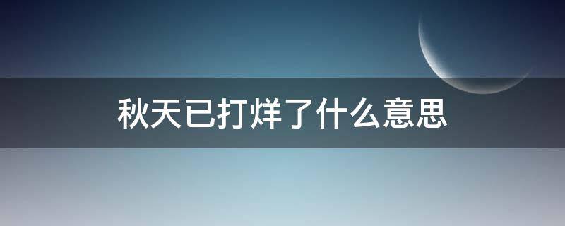 秋天已打烊了什么意思