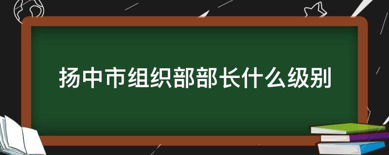 扬中市组织部部长什么级别