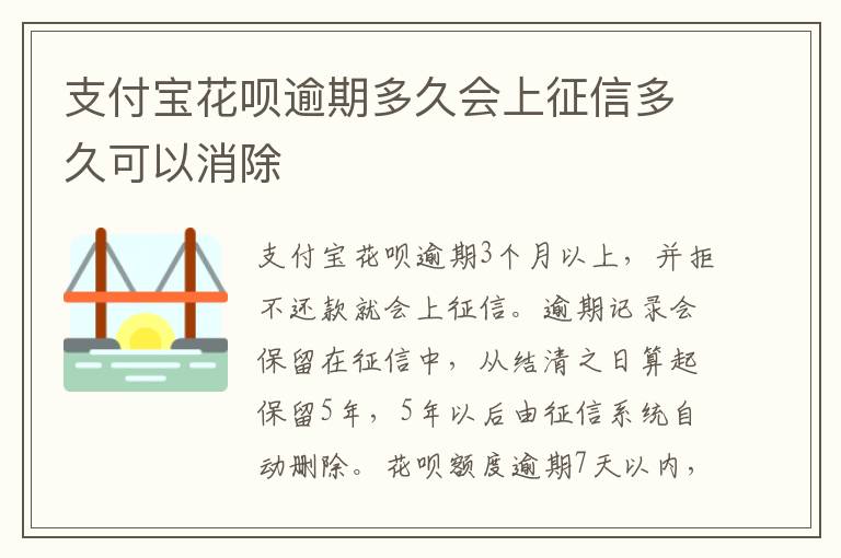 支付宝花呗逾期多久会上征信多久可以消除