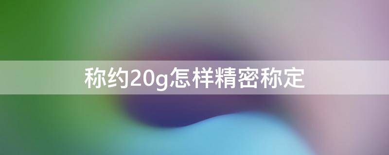 称约20g怎样精密称定