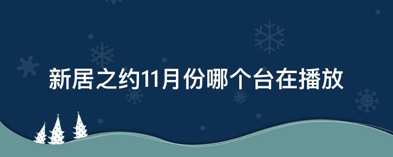 新居之约11月份哪个台在播放