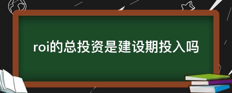 roi的总投资是建设期投入吗