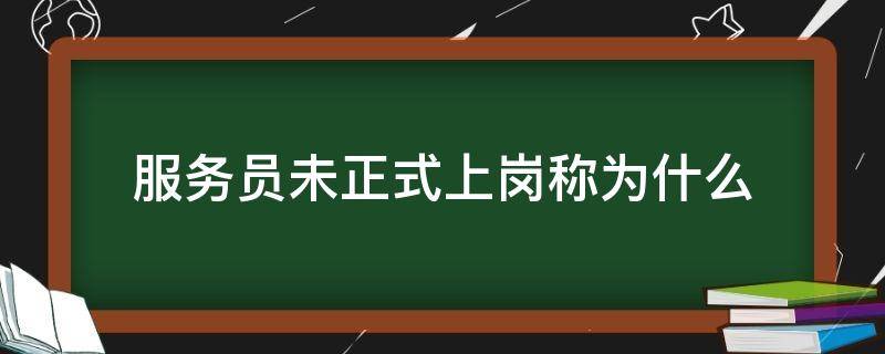 服务员未正式上岗称为什么