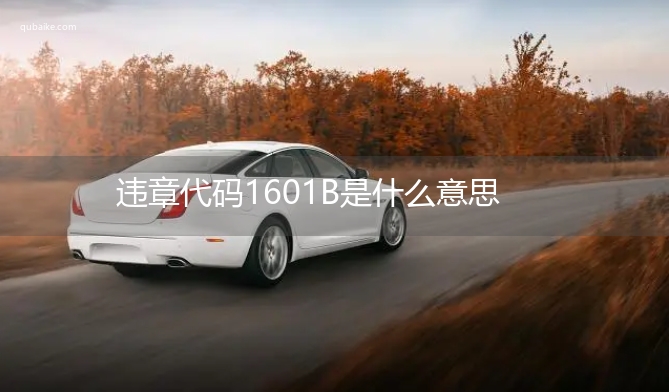 违章代码1601B是什么意思 1601B违章代码怎么处罚