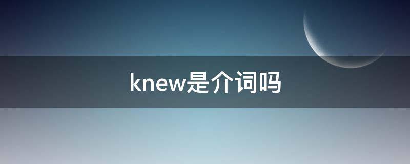 knew是介词吗