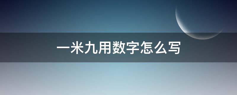 一米九用数字怎么写