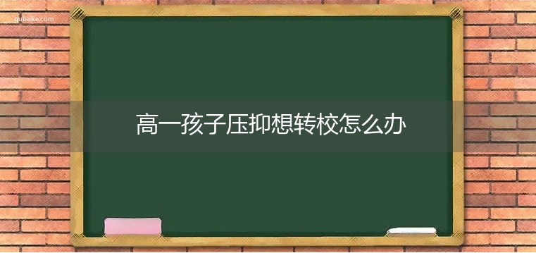 高一孩子压抑想转校怎么办