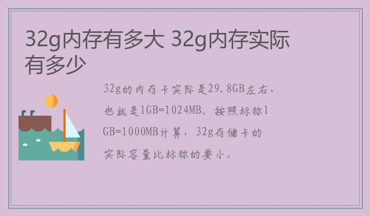 32g内存有多大,32g内存实际有多少