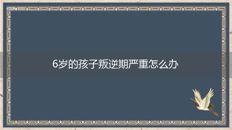 6岁的孩子叛逆期严重怎么办