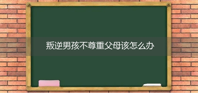 叛逆男孩不尊重父母该怎么办