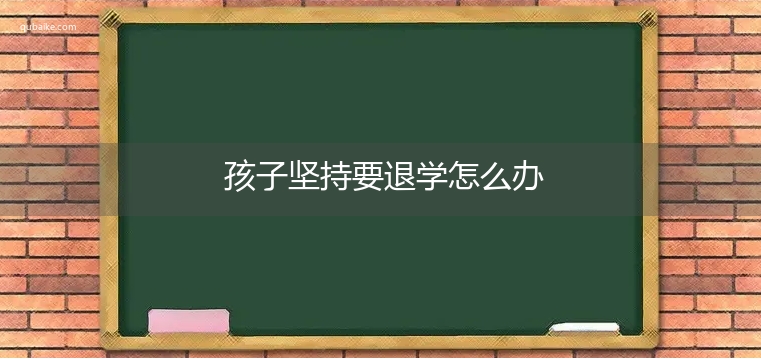 孩子坚持要退学怎么办