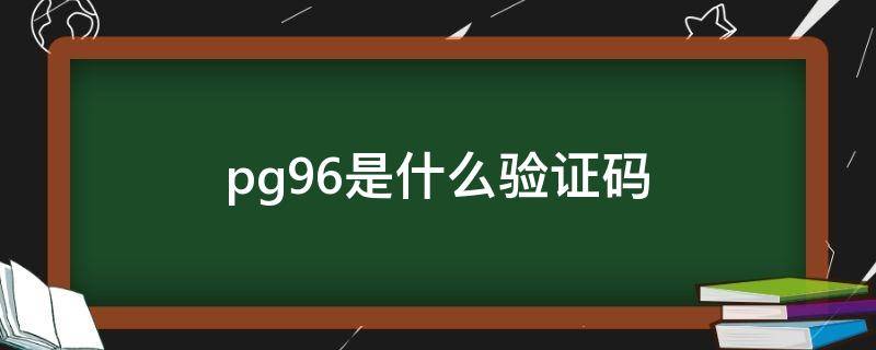 pg96是什么验证码