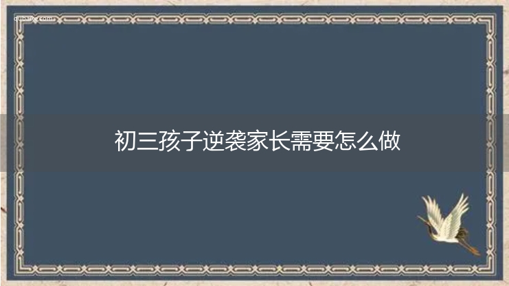 初三孩子逆袭家长需要怎么做